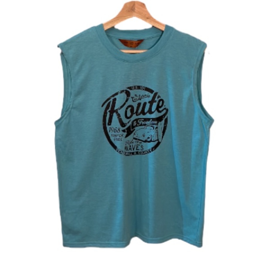 2/$30 Seven Jeans Blue Surf Muscle Top Size Medium